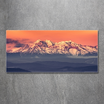 Glass art print Sunrise of the tatra mountains