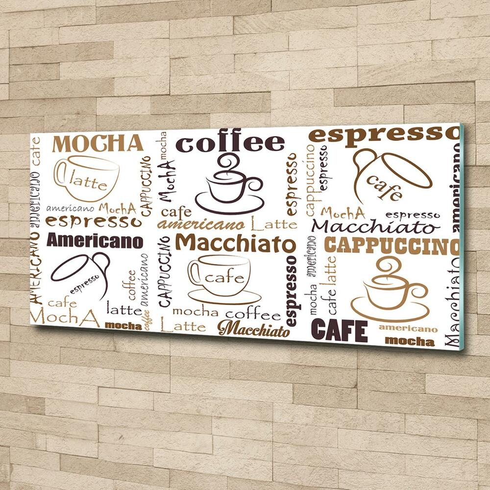 Printed glass wall art Coffee time