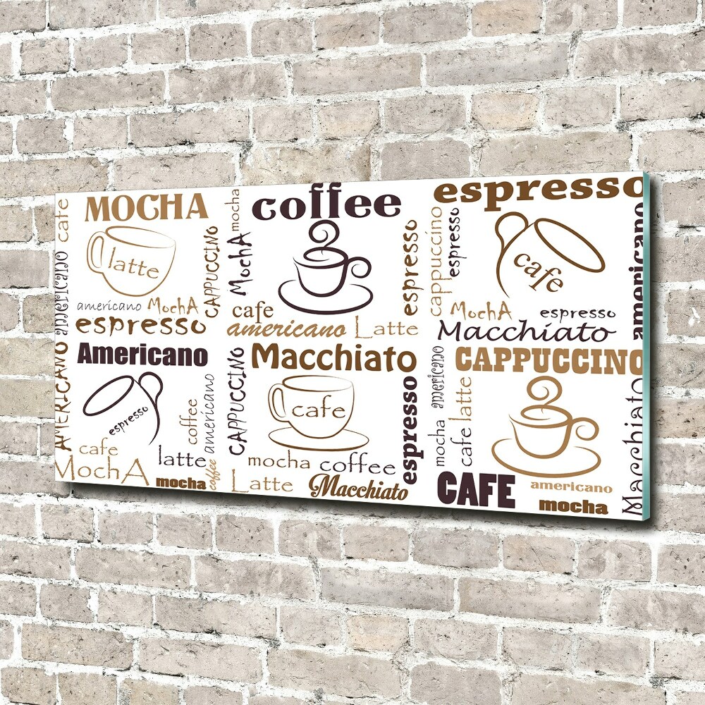 Printed glass wall art Coffee time