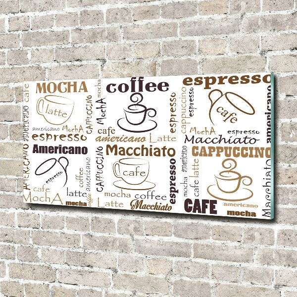 Printed glass wall art Coffee time