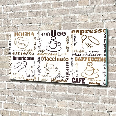 Printed glass wall art Coffee time