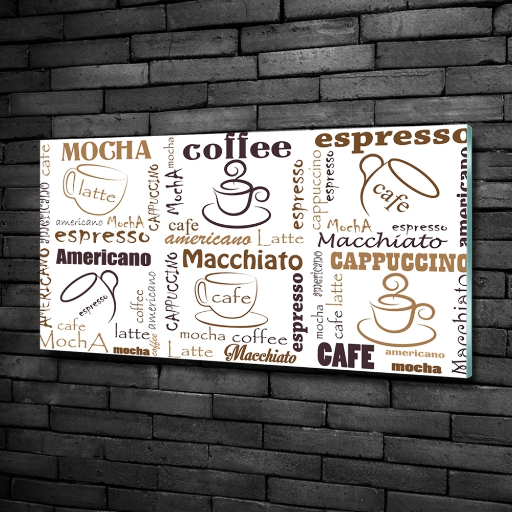 Printed glass wall art Coffee time