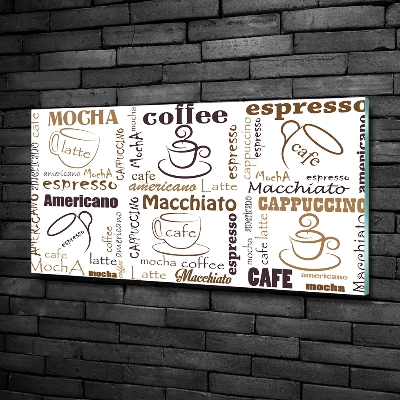 Printed glass wall art Coffee time