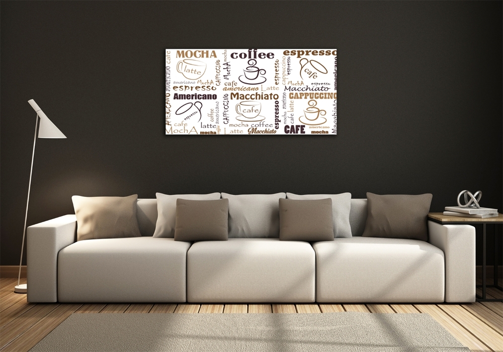 Printed glass wall art Coffee time