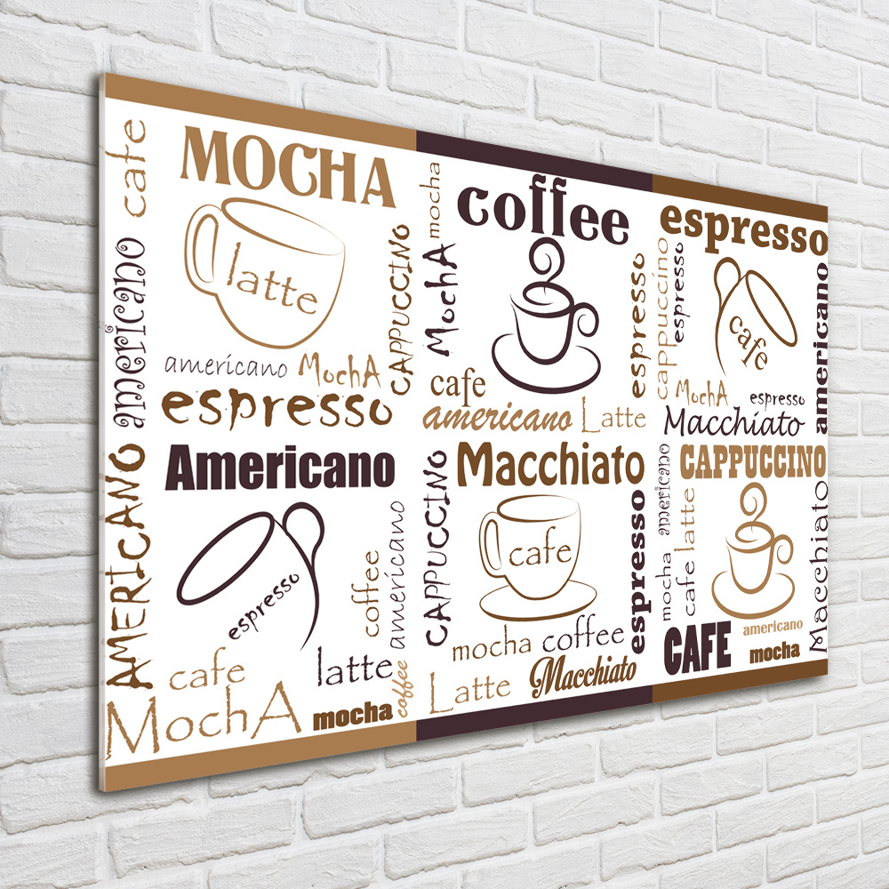 Printed glass wall art Coffee time