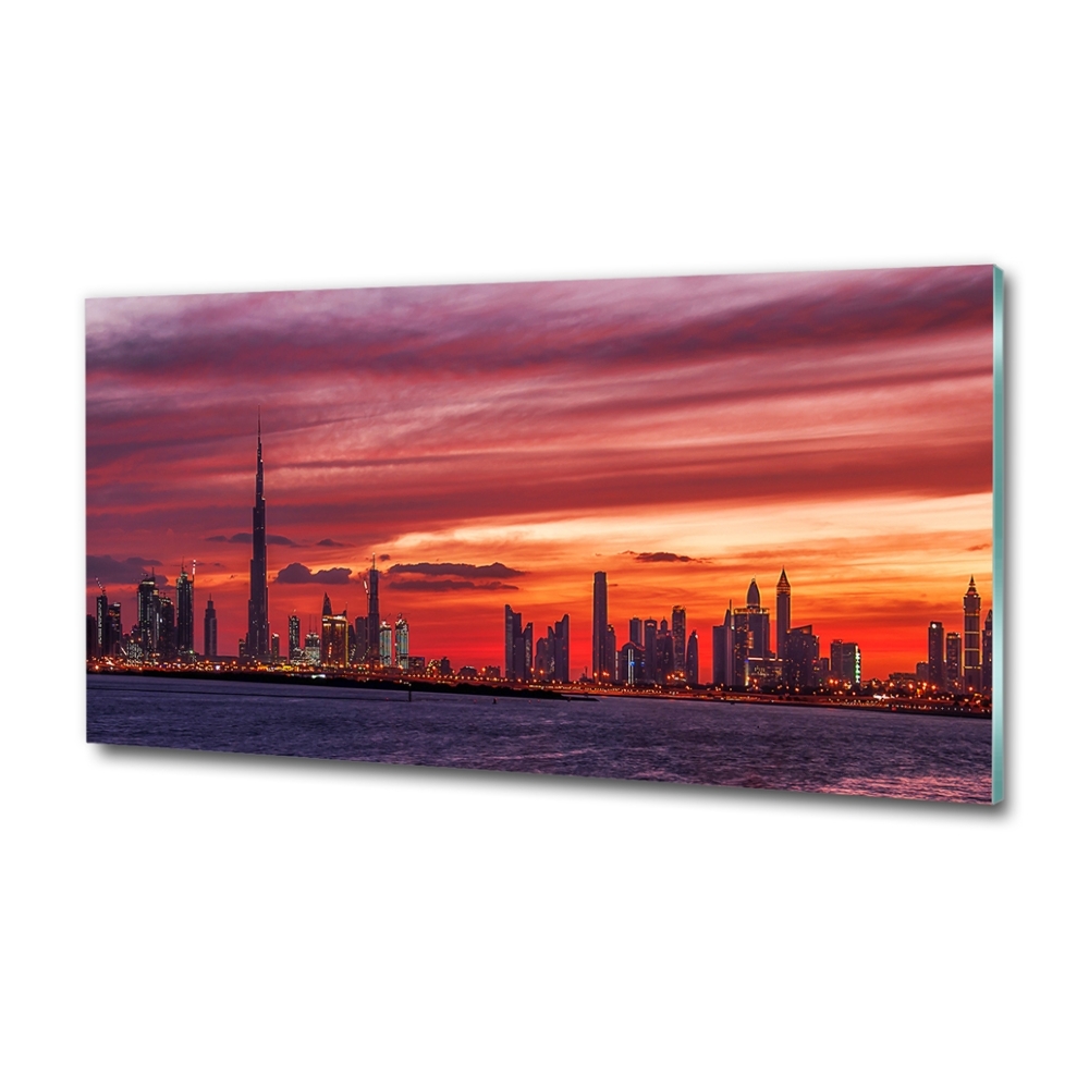 Glass wall art Sunset dubai