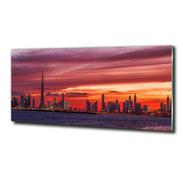 Glass wall art Sunset dubai