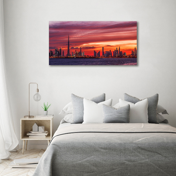 Glass wall art Sunset dubai