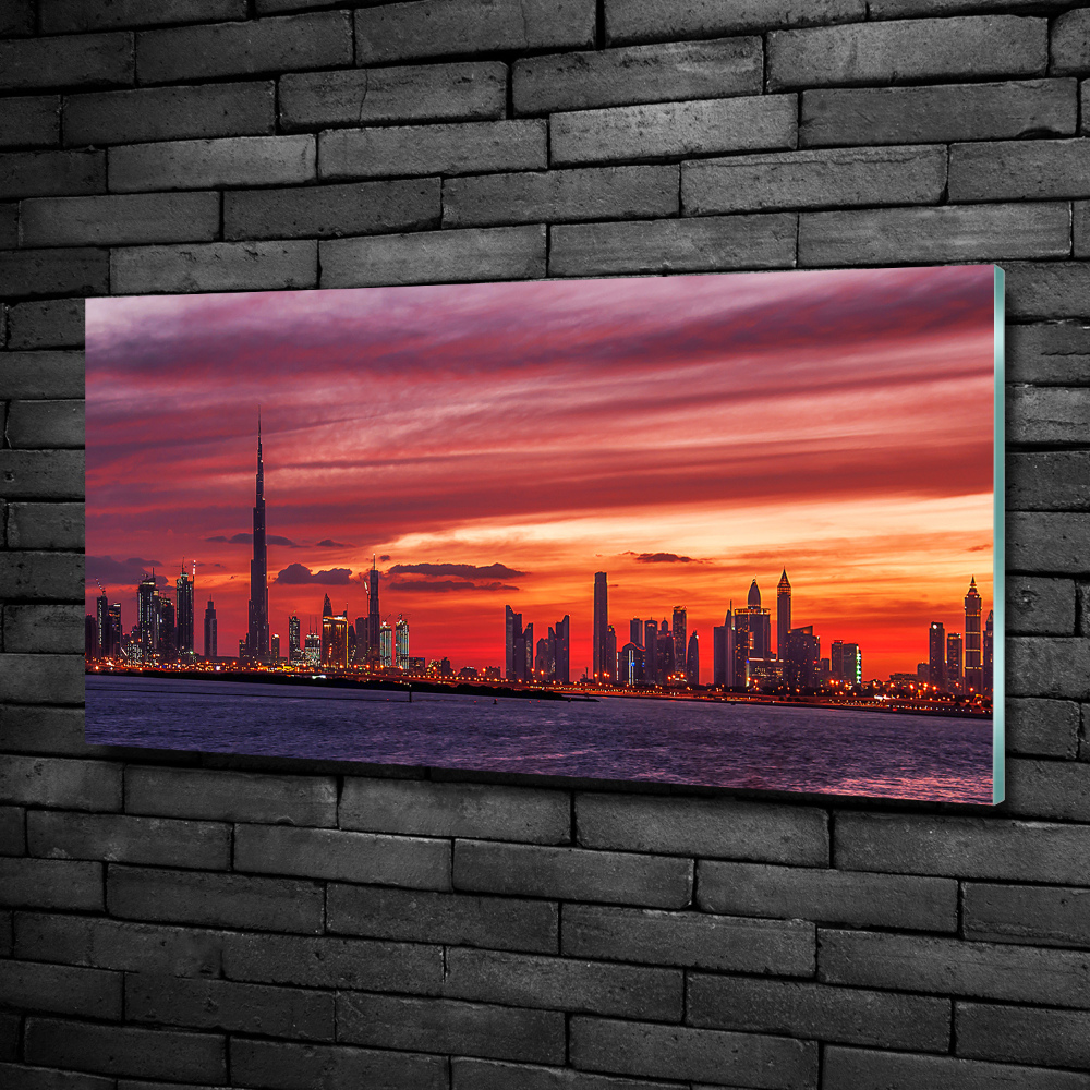 Glass wall art Sunset dubai