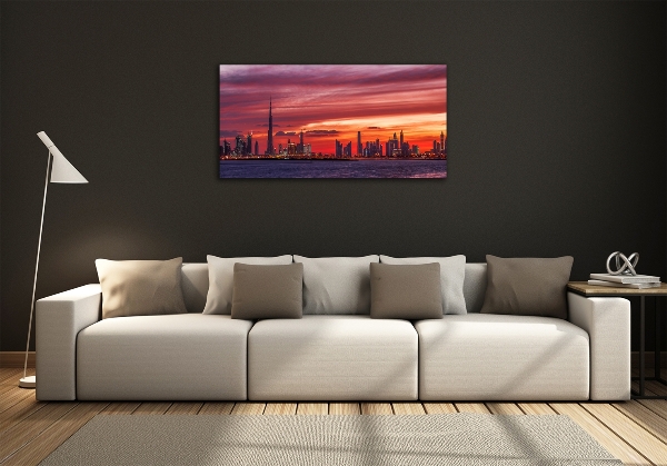 Glass wall art Sunset dubai