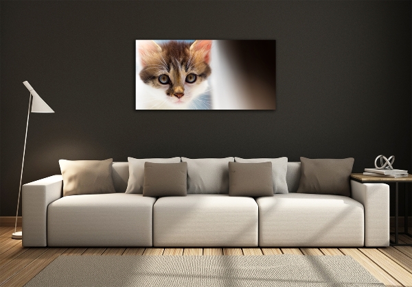 Glass wall art Small cat