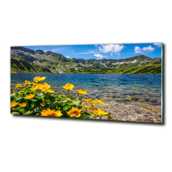 Glass art print Lake in the mountains