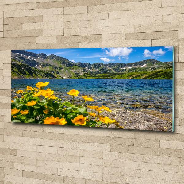 Glass art print Lake in the mountains