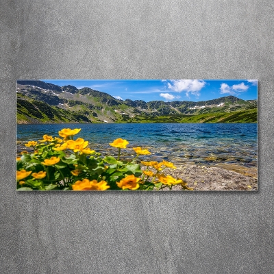 Glass art print Lake in the mountains