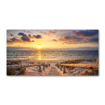 Glass art print Path to the beach