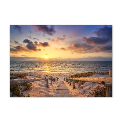 Glass art print Path to the beach