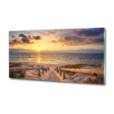 Glass art print Path to the beach