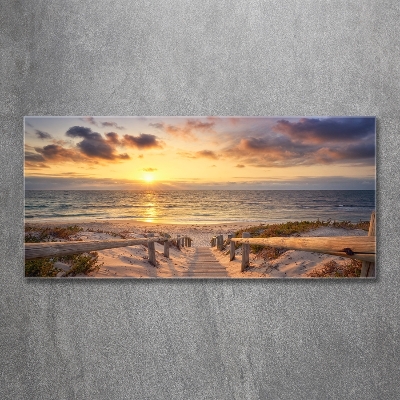 Glass art print Path to the beach