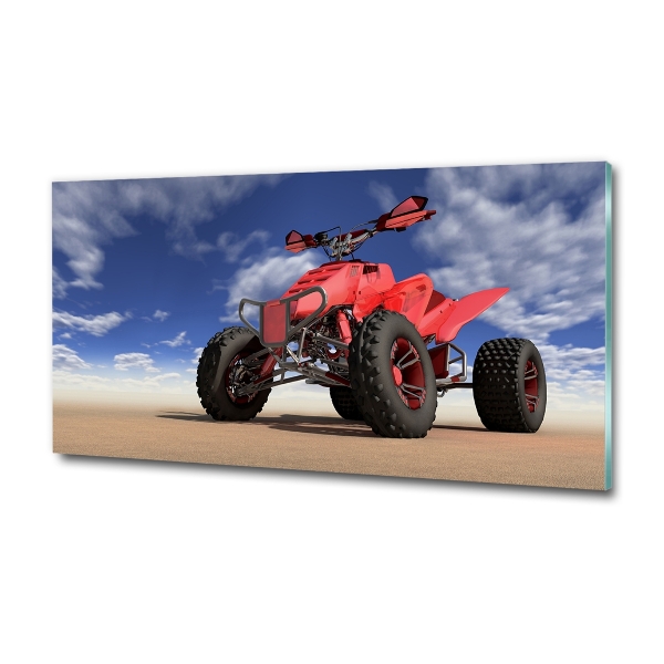 Glass picture wall art Quad in the desert