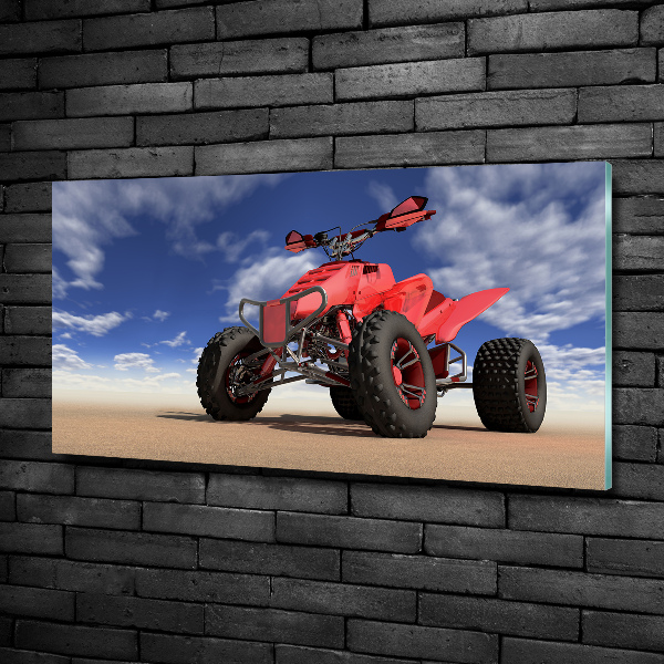 Glass picture wall art Quad in the desert