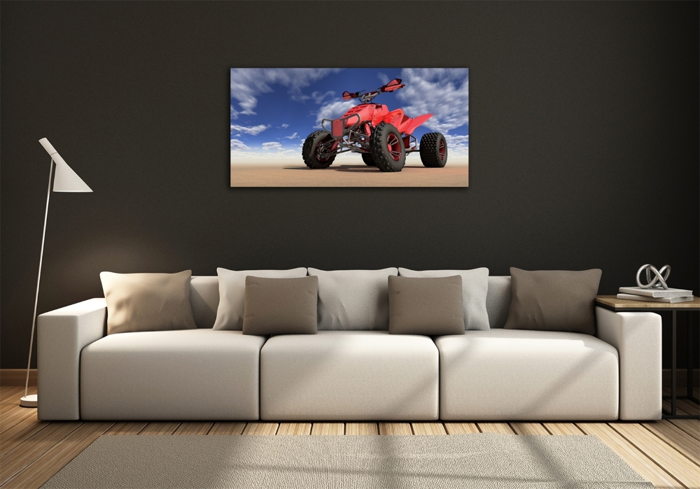 Glass picture wall art Quad in the desert