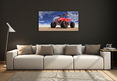 Glass picture wall art Quad in the desert