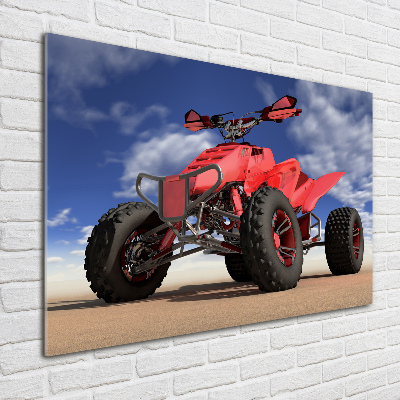 Glass picture wall art Quad in the desert