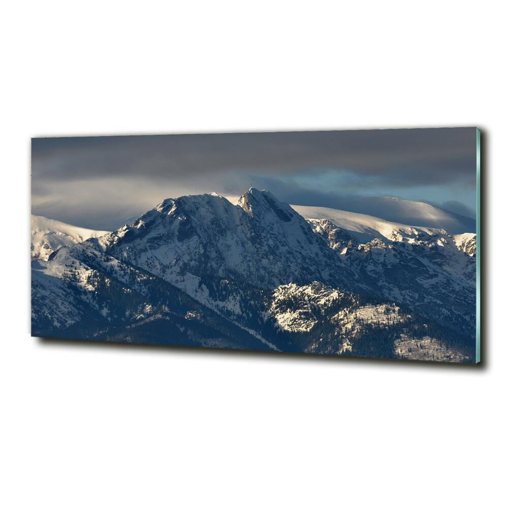 Glass art print Giewont in winter