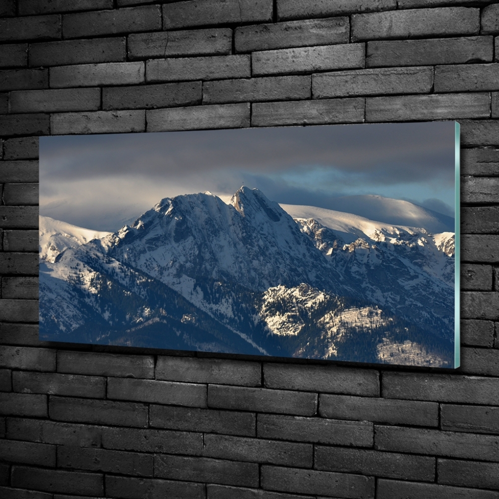 Glass art print Giewont in winter