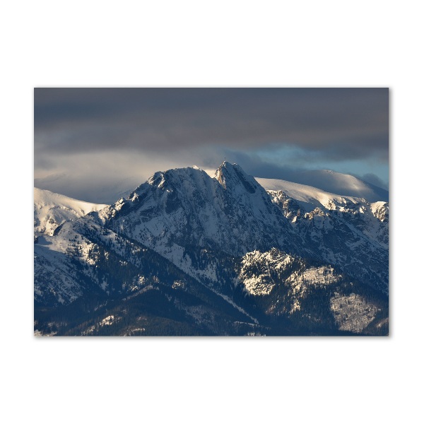 Glass art print Giewont in winter