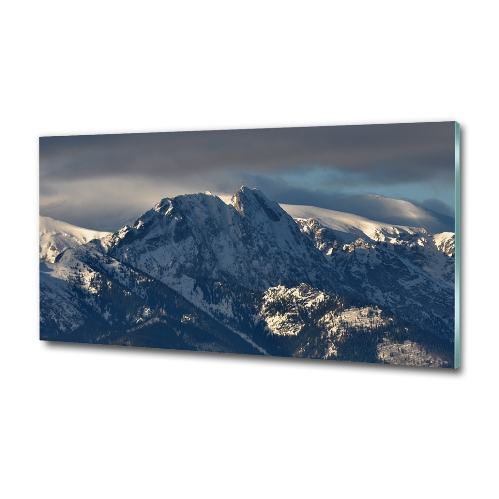 Glass art print Giewont in winter