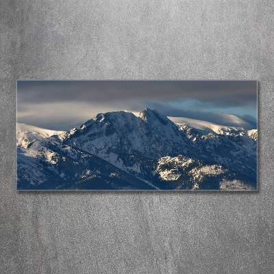 Glass art print Giewont in winter