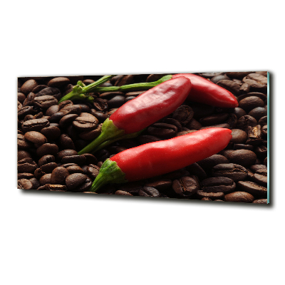 Wall art on glass Chilli and coffee