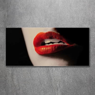 Glass art picture Red lips