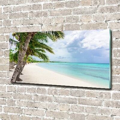 Glass art picture Tropical beach