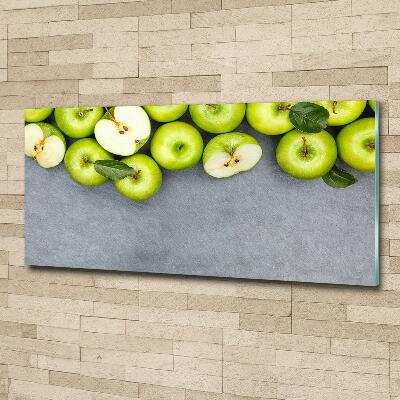 Glass wall art Green apples