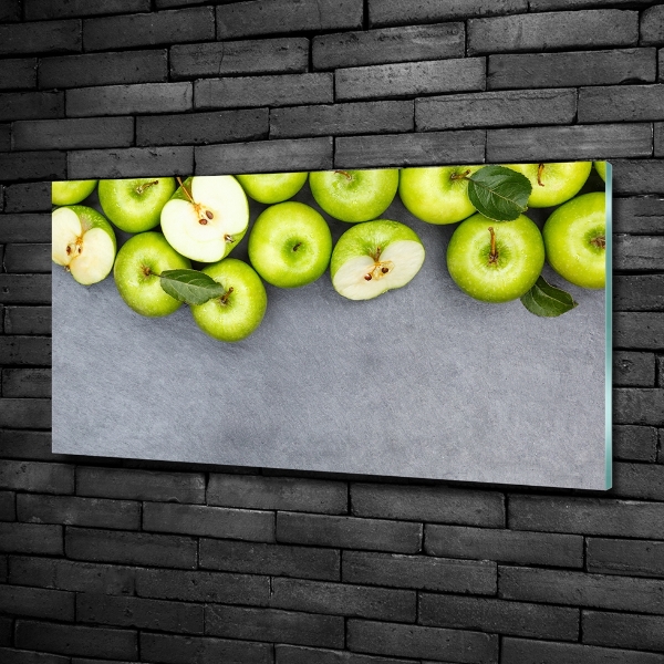 Glass wall art Green apples