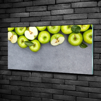 Glass wall art Green apples