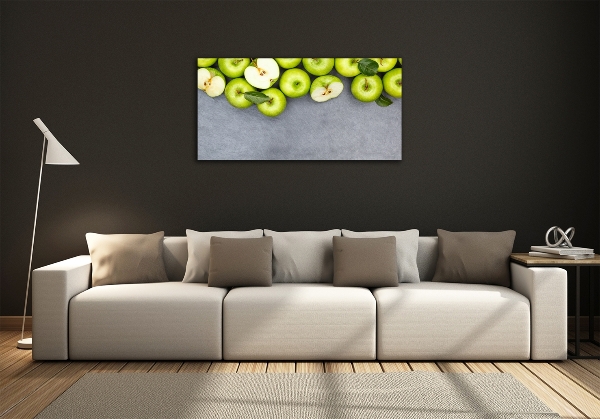 Glass wall art Green apples