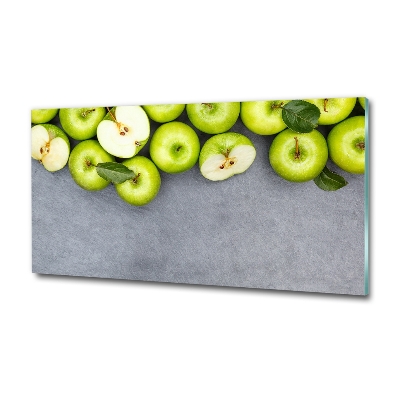 Glass wall art Green apples