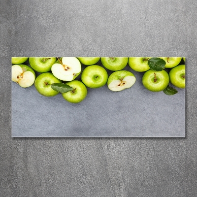 Glass wall art Green apples