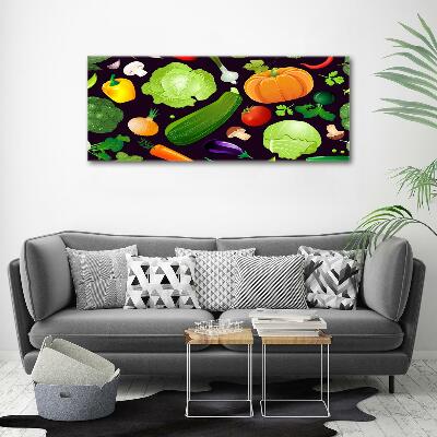 Glass wall art Colorful vegetables