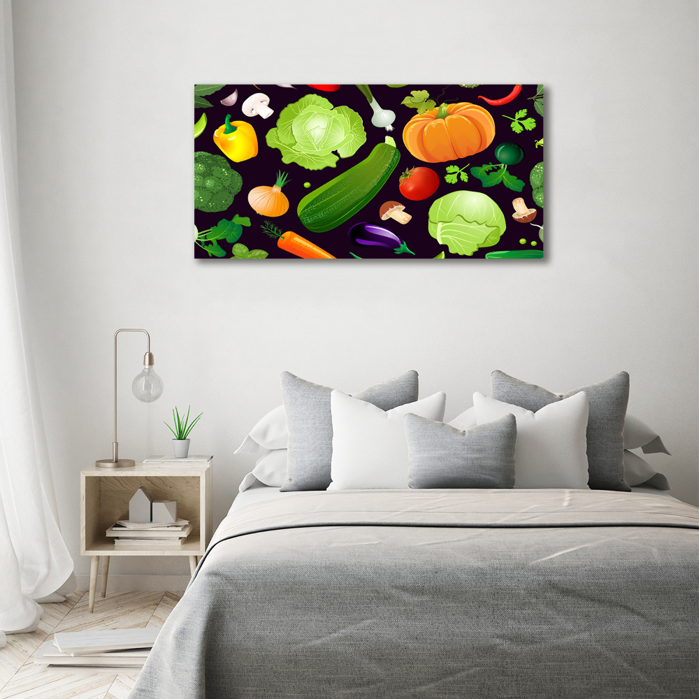 Glass wall art Colorful vegetables