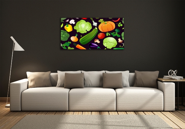 Glass wall art Colorful vegetables