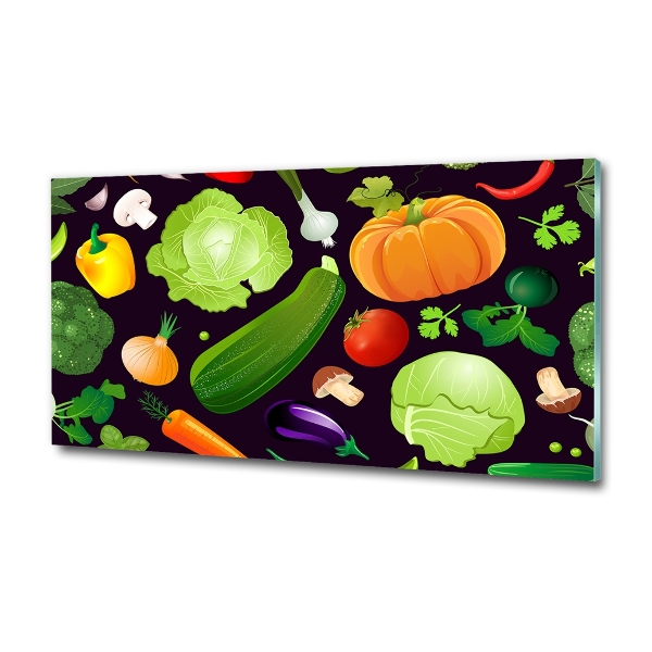 Glass wall art Colorful vegetables