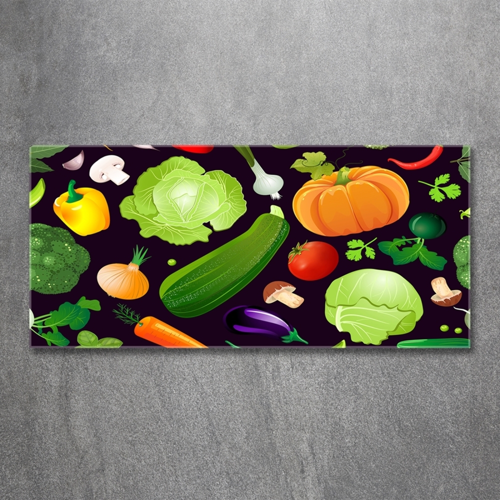 Glass wall art Colorful vegetables