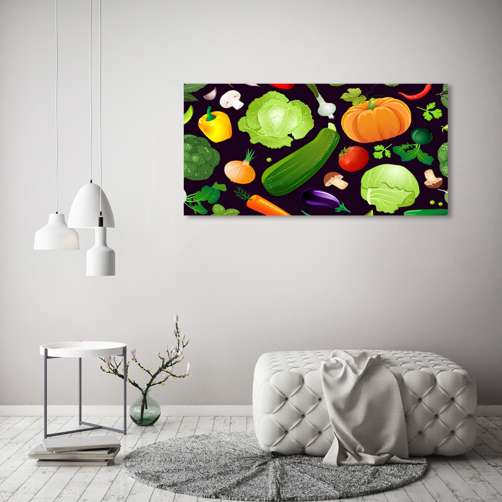 Glass wall art Colorful vegetables