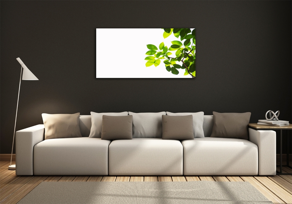 Glass wall art Leaves