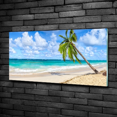 Glass art picture Tropical beach