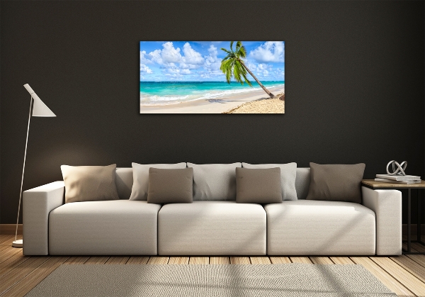 Glass art picture Tropical beach